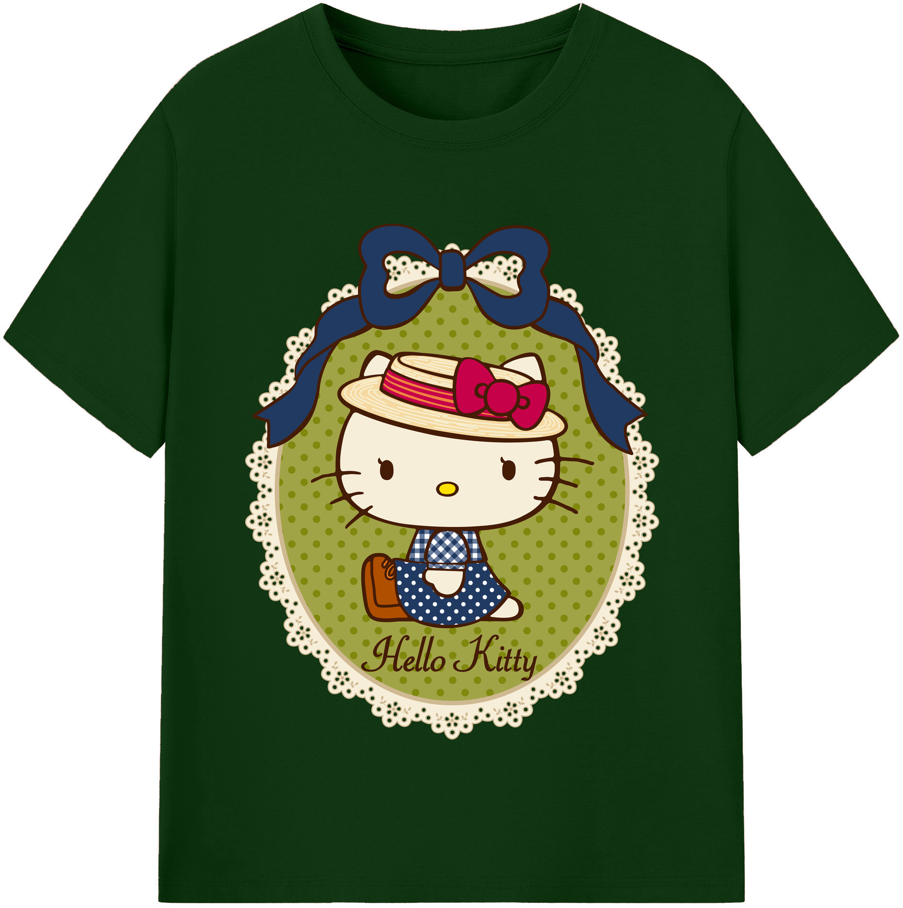 （画像用） Hello Kitty ハローキティ 綿100％半袖Tシャツ（フロントプリント）
